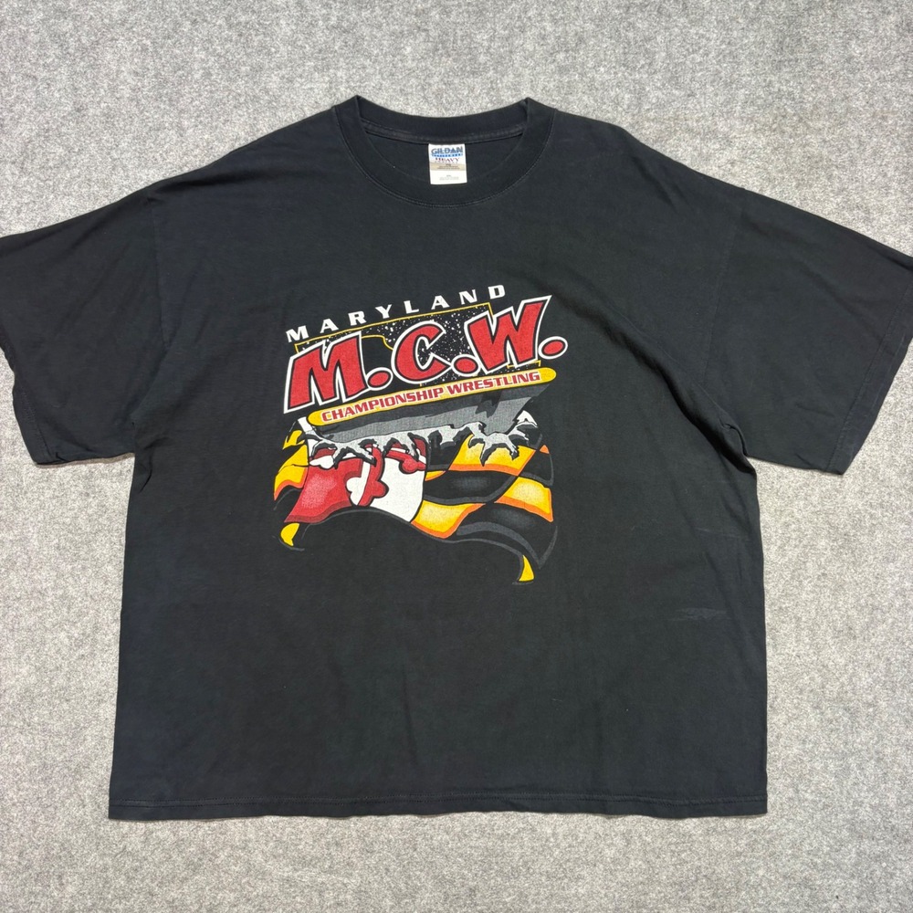 Gildan Maryland Championship Wrestling MCW Graphic T-Shirt Black Mens XXL